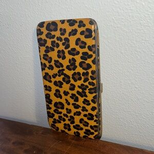 Braciano Leopard Print Clutch Wallet Like new!